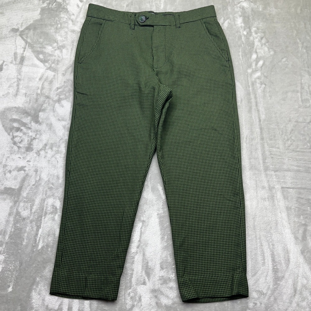 Percival Men's Green Checkered Dress Pants